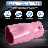 Pink Single Heart Shaped Exhaust Tip, 2.5" Clamp-On Tailpipe Tip